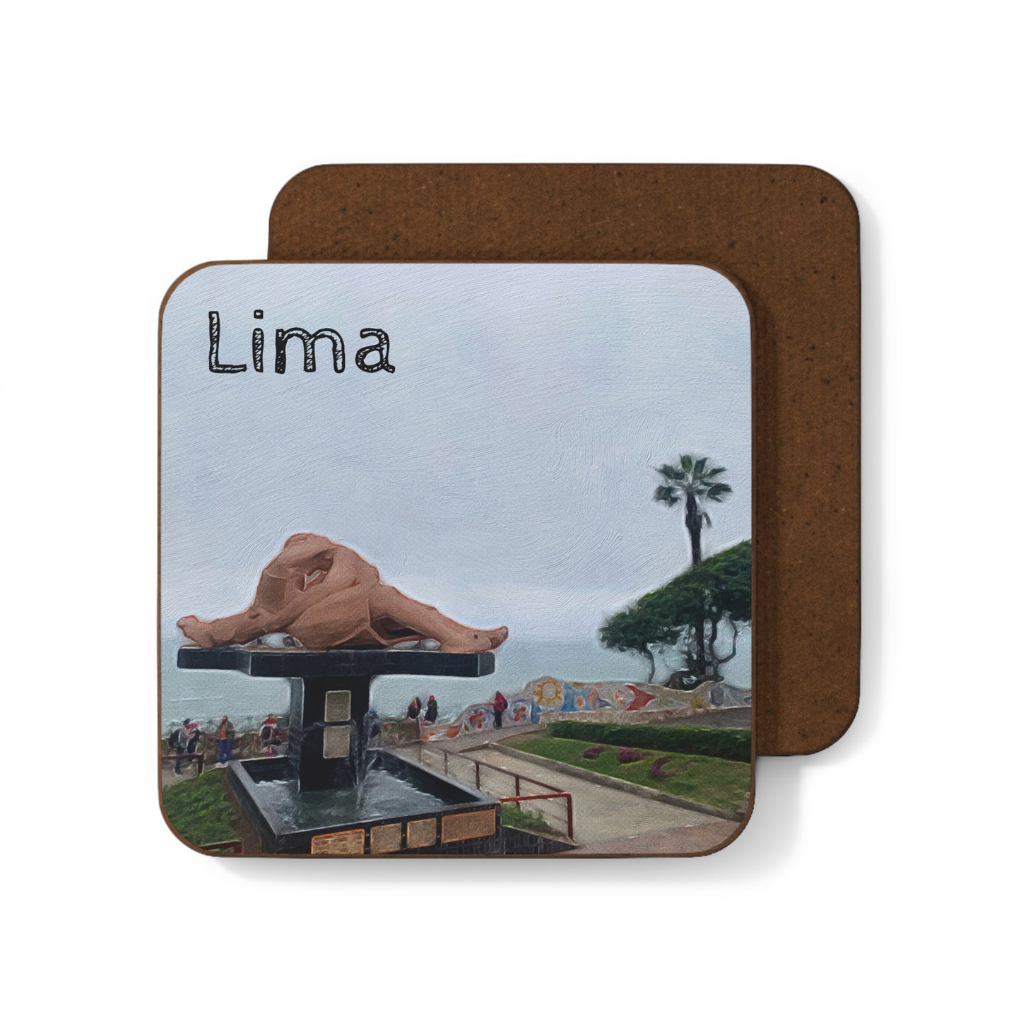 Lima, Peru Hardboard Coaster - Artistic Home Decor for Coffee Lovers