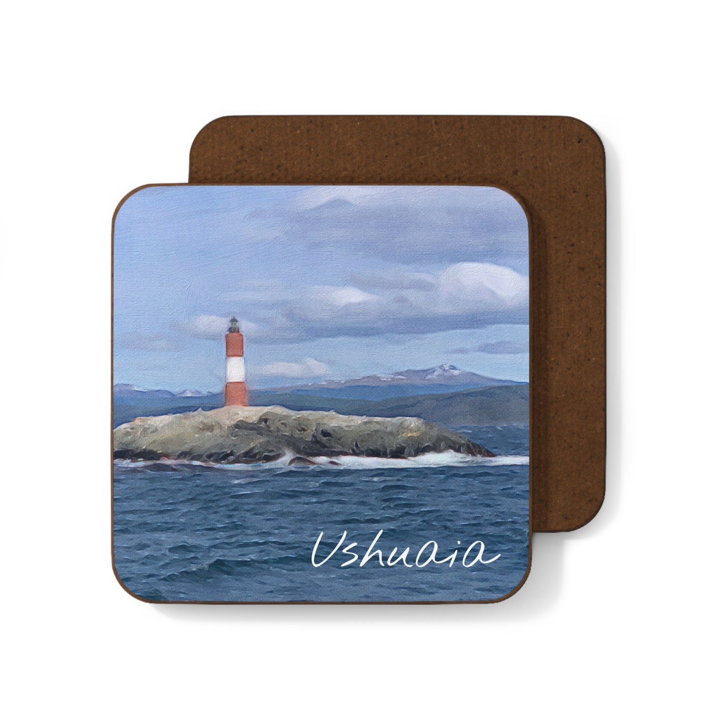 Ushuaia Argentina Hardboard Coaster - Artistic Home Decor for Coffee Lovers