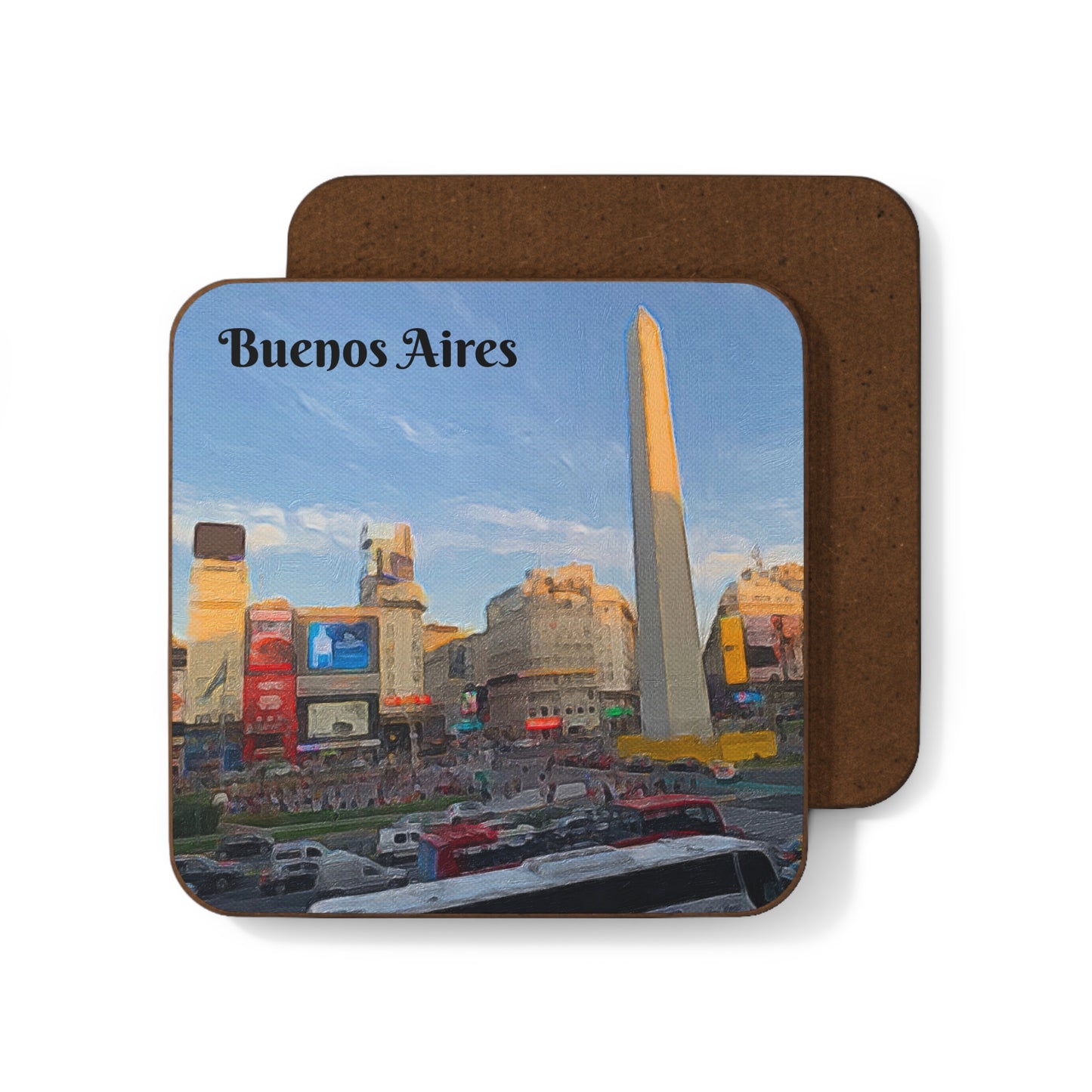 Buenos Aires, Argentina Hardboard Coaster - Artistic Home Decor for Coffee Lovers