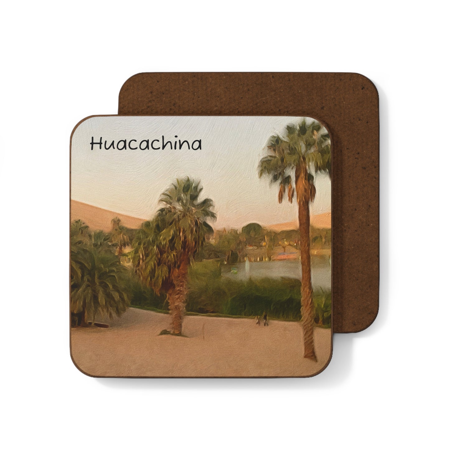 Huacachina Hardboard Coaster - Artistic Home Decor for Coffee Lovers
