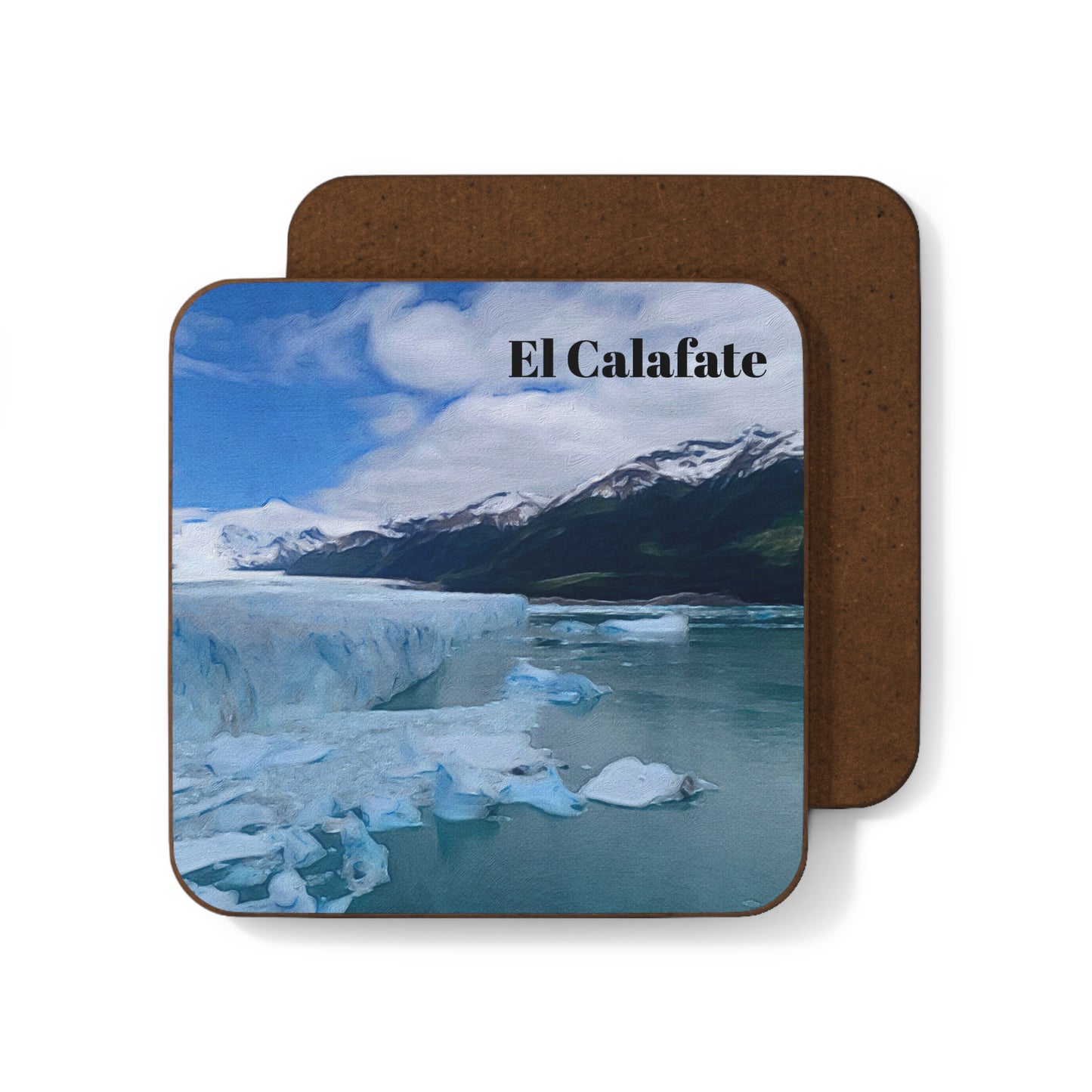 El Calafate Hardboard Coaster - Artistic Home Decor for Coffee Lovers