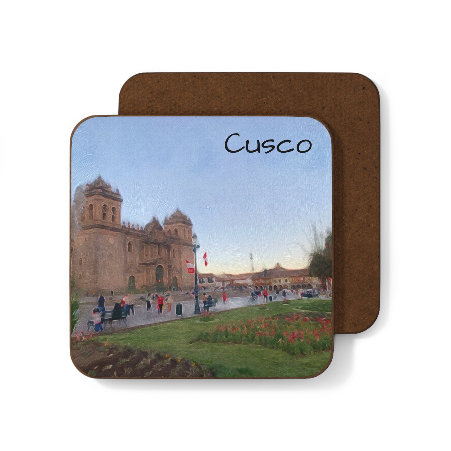 Cusco Peru Hardboard Coaster - Artistic Home Decor for Coffee Lovers
