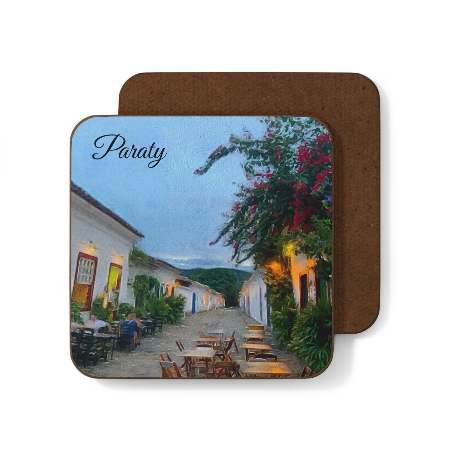 Paraty Brazil Hardboard Coaster - Artistic Home Decor for Coffee Lovers