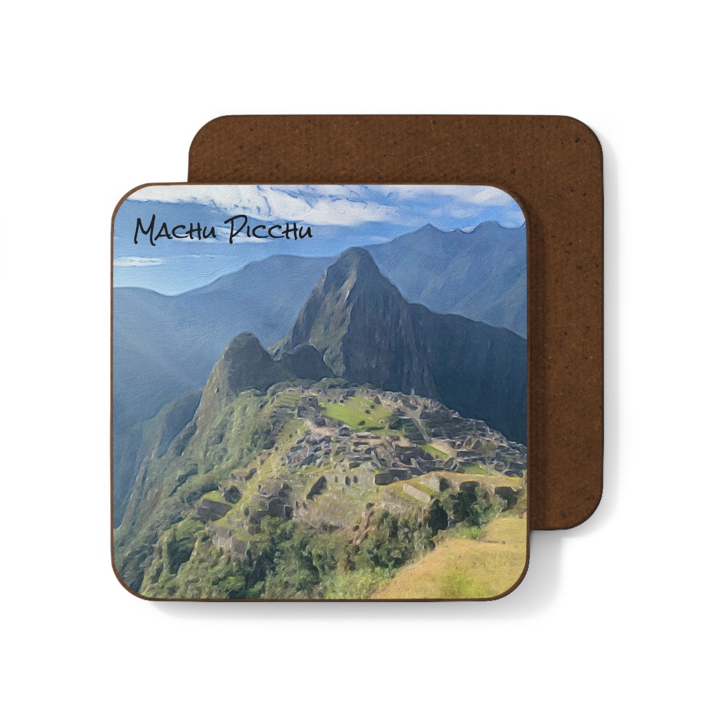 Machu Picchu Hardboard Coaster - Artistic Home Decor for Coffee Lovers