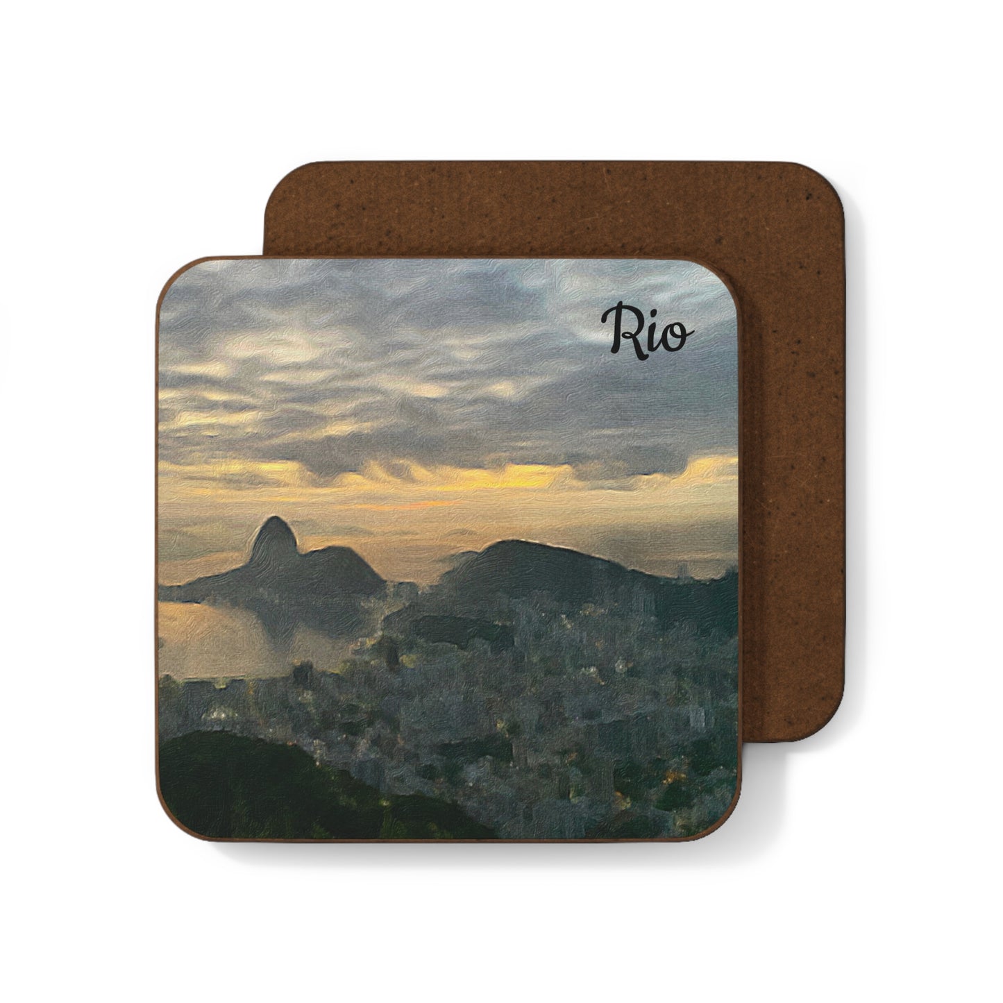 Rio de Janiero Hardboard Coaster - Artistic Home Decor for Coffee Lovers