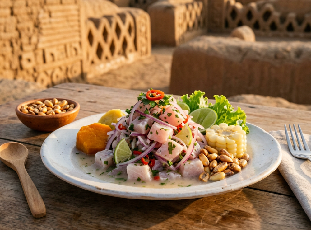 Local cuisine study in Chan Chan, Peru