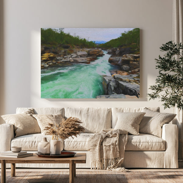 Abisko, Sweden | Arctic River Canyon Rapids | Original Series Gallery Canvas
