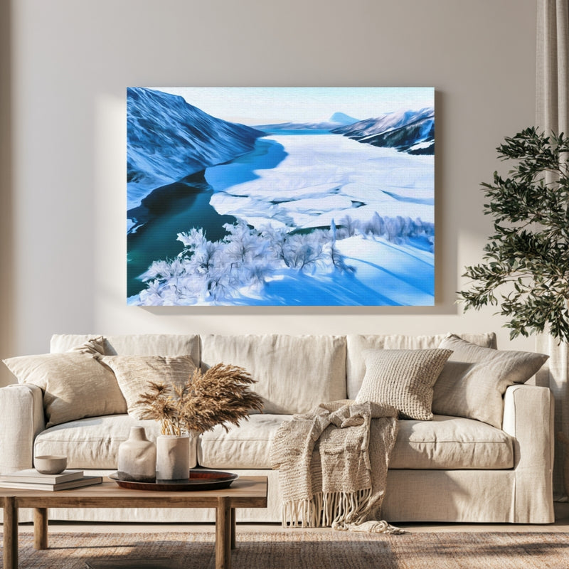 Abisko Canyon Winter River in a room — Abisko, Sweden