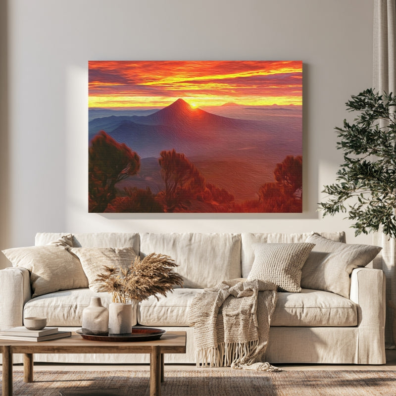 Acatenango Volcano Sunrise in a room — Acatenango, Guatemala