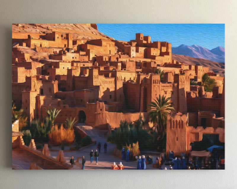 Aït Benhaddou Village, Morocco | Ancient Kasbah Desert Village | Original Series Gallery Canvas