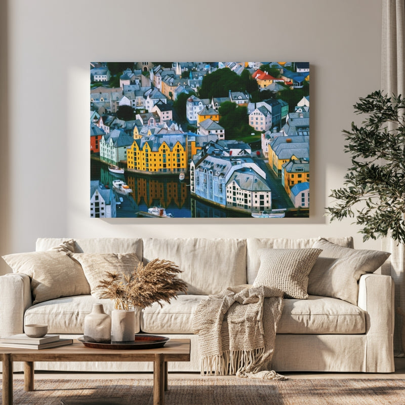 Ålesund Harbour Waterfront District in a room — Alesund, Norway