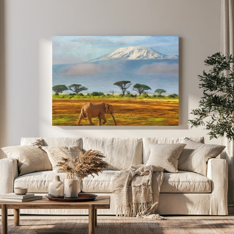 Amboseli, Kenya | Elephant Before Kilimanjaro | Original Series Gallery Canvas