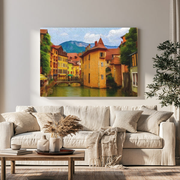 Annecy, France | Palais De L'Île & Thiou Canal | Original Series Gallery Canvas