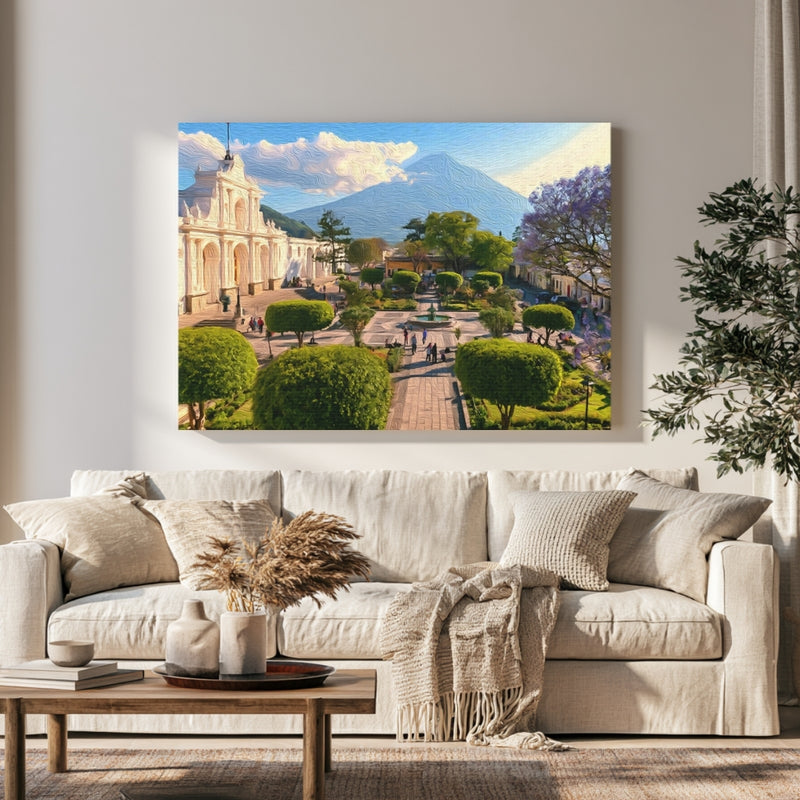 Antigua Central Park Plaza in a room — Antigua, Guatemala