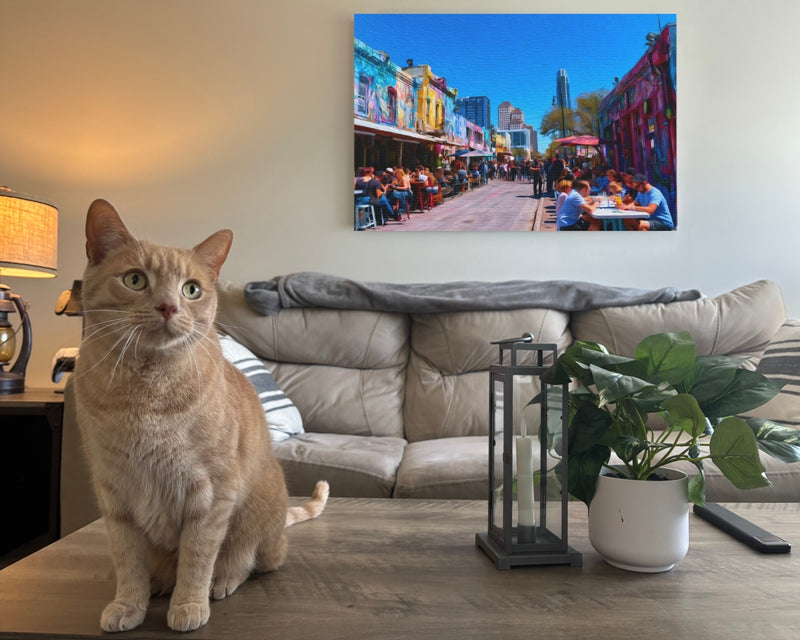 Austin, Texas | Colorful 6th Street District | Original Series Gallery Canvas