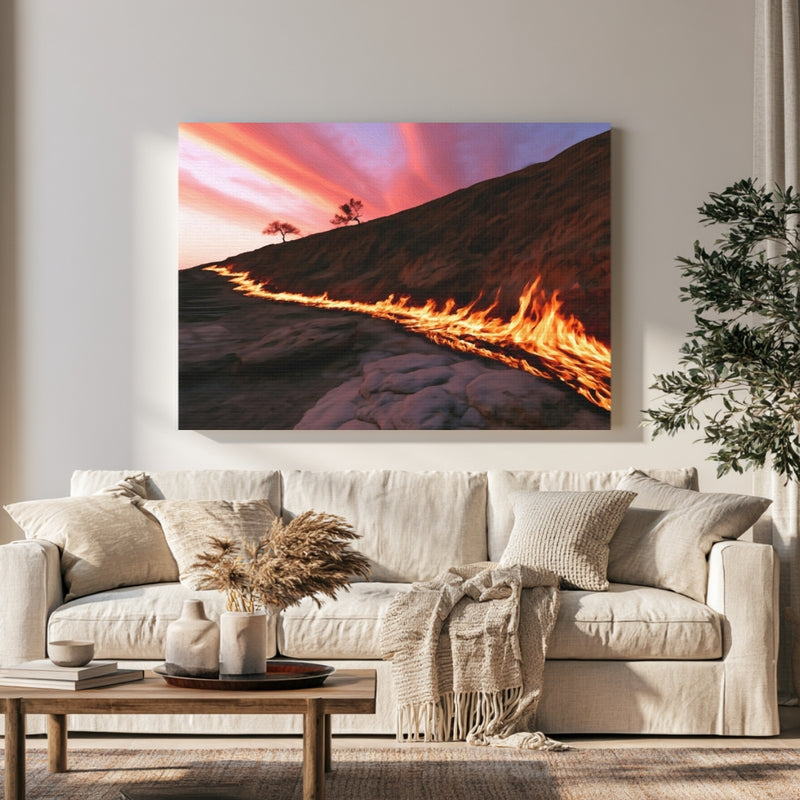 Yanar Dag Burning Hillside in a room — Baku, Azerbaijan