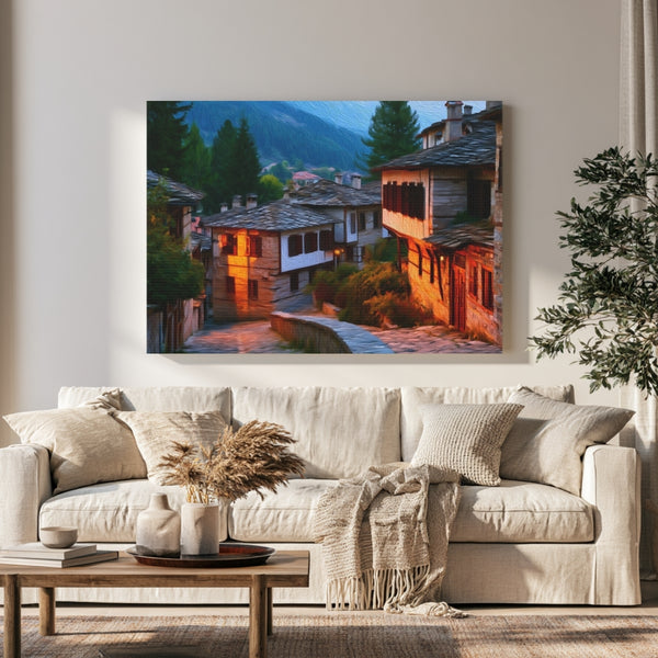 Bansko, Bulgaria | Old Town Stone Streets | Original Series Gallery Canvas
