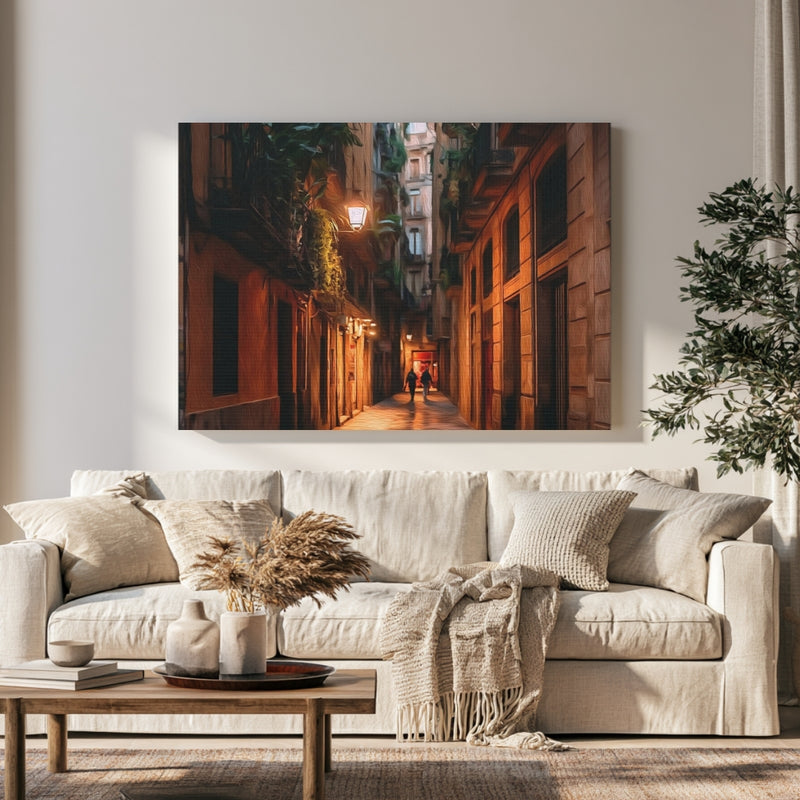 Gothic Quarter Narrow Alley in a room — Barcelona, Spain