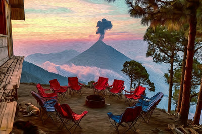 Acatenango watercolor canvas