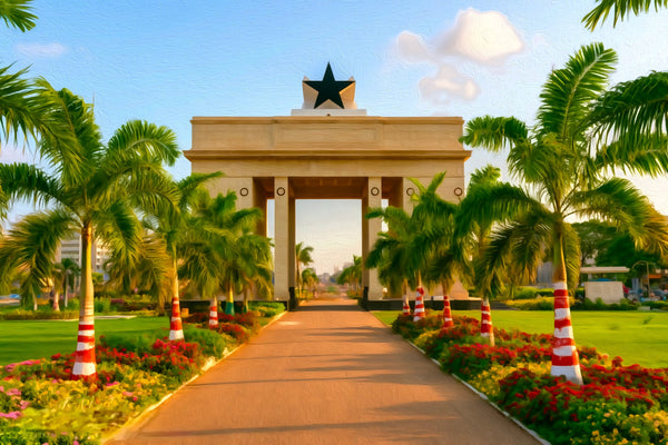 Black Star Gate Accra, Accra watercolor canvas