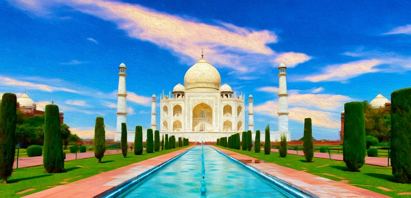 Taj Mahal Reflecting Pool, Agra canvas