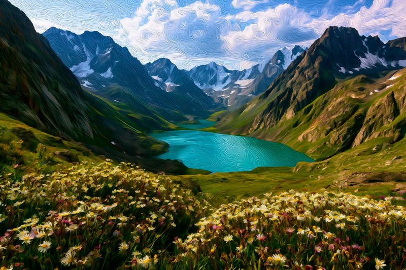 Altai Mountain Alpine Lake, Altai Mountains canvas
