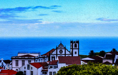 Azores watercolor canvas