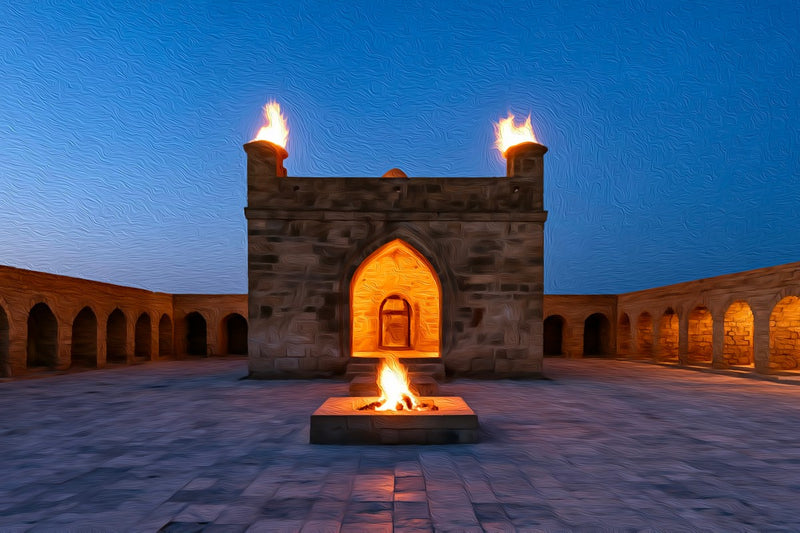 Ateshgah Fire Temple Courtyard, Baku canvas