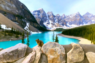 Banff National Park Canada watercolor canvas