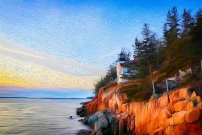 Bar Harbor watercolor canvas