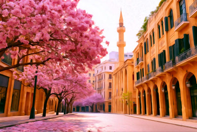 Beirut watercolor canvas