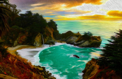 Big Sur watercolor canvas