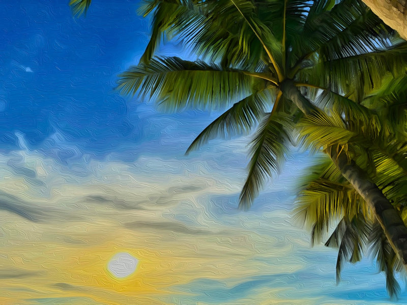 Tropical Sunset Palm Beach, Boracay canvas
