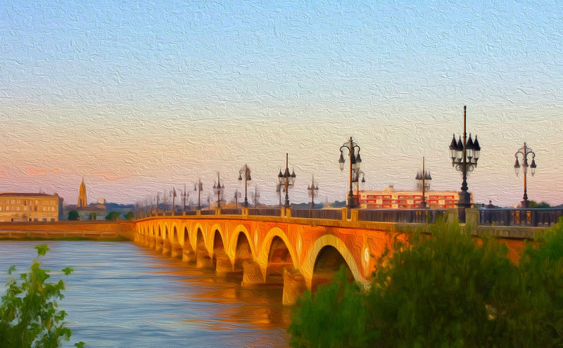 Pont de Pierre at Dusk, Bordeaux canvas