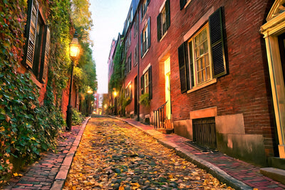 Boston watercolor canvas