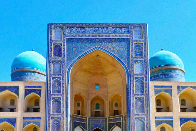 Mir-i-Arab Madrassa Bukhara, Bukhara watercolor canvas