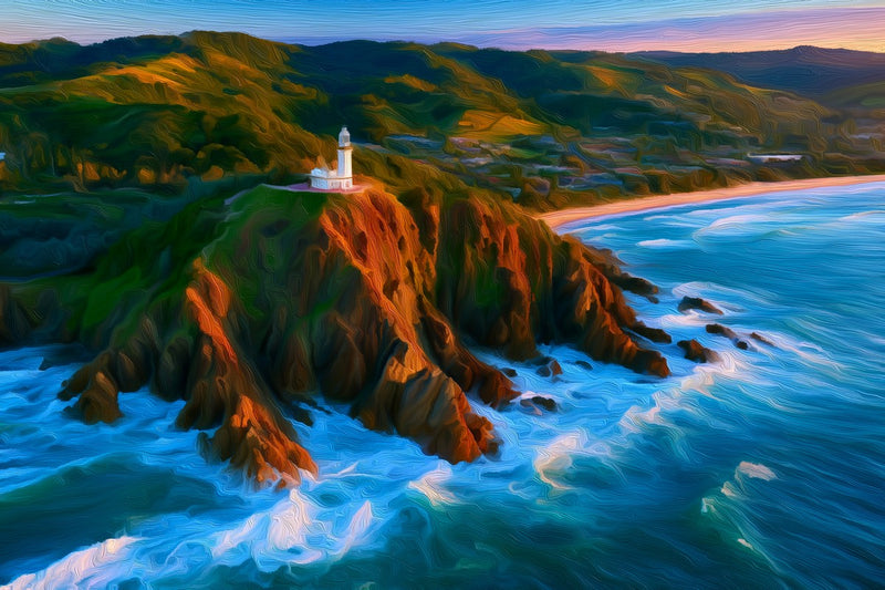 Cape Byron Lighthouse Cliffs, Byron Bay canvas