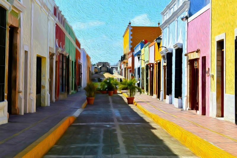 Calle 59 Pedestrian Promenade, Campeche canvas