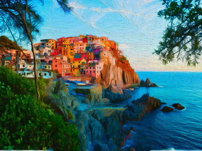 Capri watercolor canvas