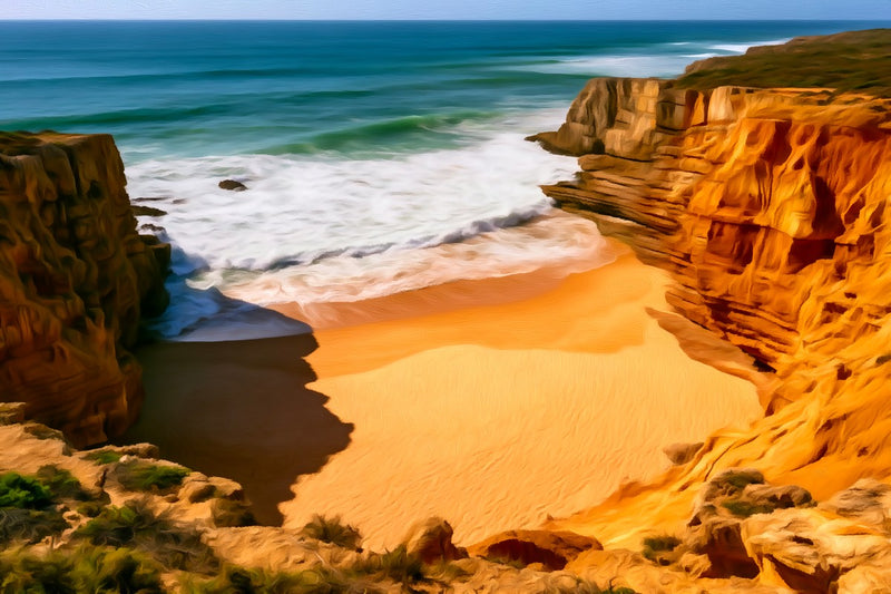 Cascais Coastal Cliffs Cove, Cascais canvas