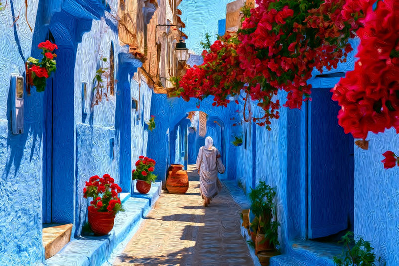 Chefchaouen Blue Medina Alley, Chefchaouen canvas