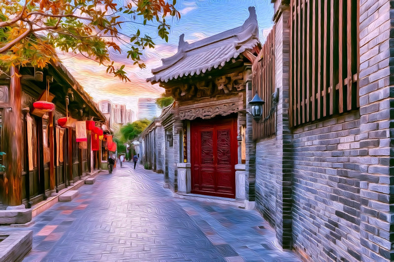 Chengdu Ancient Hutong Alley, Chengdu canvas