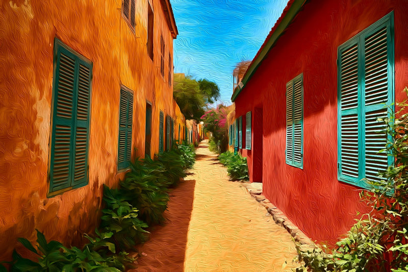 Goree Island Colorful Alley, Dakar canvas