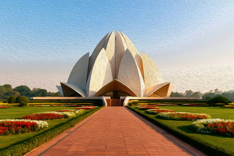 Delhi Lotus-Shaped Temple, Delhi canvas
