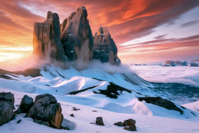 Tre Cime di Lavaredo, Dolomites watercolor canvas