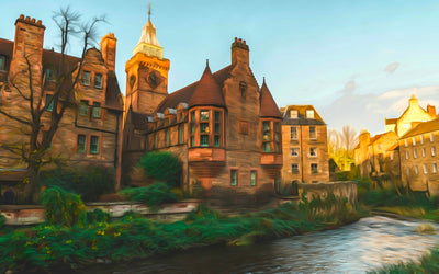 Edinburgh watercolor canvas