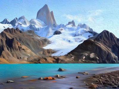 El Chaltén watercolor canvas
