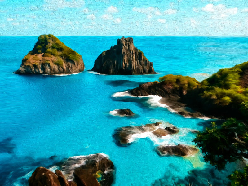 Dois Irmãos Twin Peaks Bay, Fernando de Noronha canvas