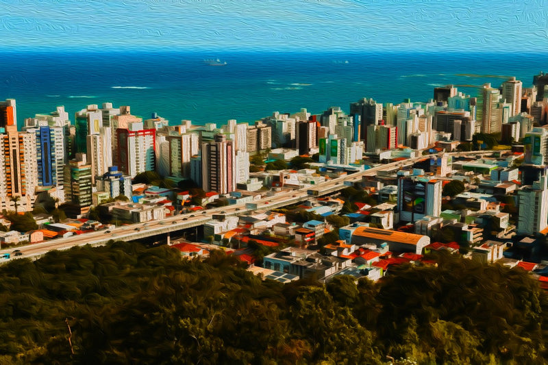 Atlantic Forest Hillside Panorama, Florianopolis canvas