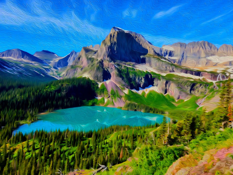 Grinnell Lake & Mount Gould, Glacier National Park canvas